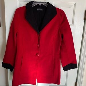 Vintage Alexandra Bartlett Red and Black Wool Jacket